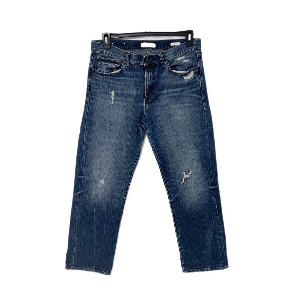 Banana Republic Premium Denim Womens Boyfriend Jeans Size 30 Blue 5 Wide Leg - Picture 1 of 11